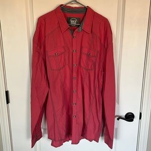 BKE Athletic Fit Light Red Button Down Shirt.